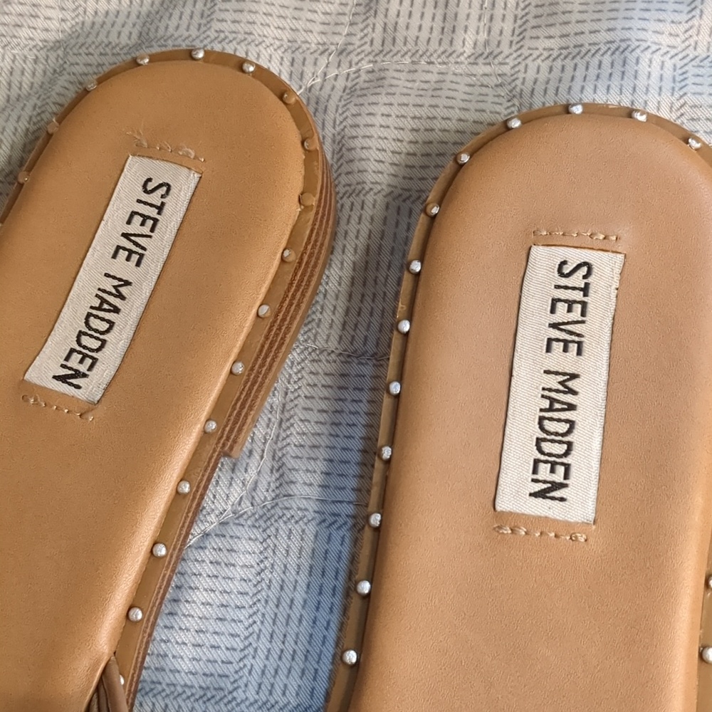 Steve Madden Willow Knot Slide Sandals In Nude - Picture 2 of 16